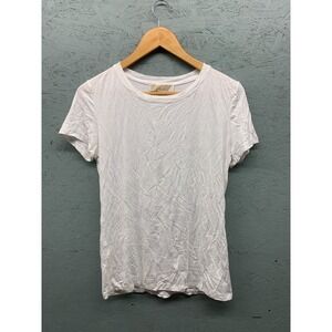 Michael Kors Women's White Short Sleeve T-Shirt Size L Soft‎ Stretch Basics